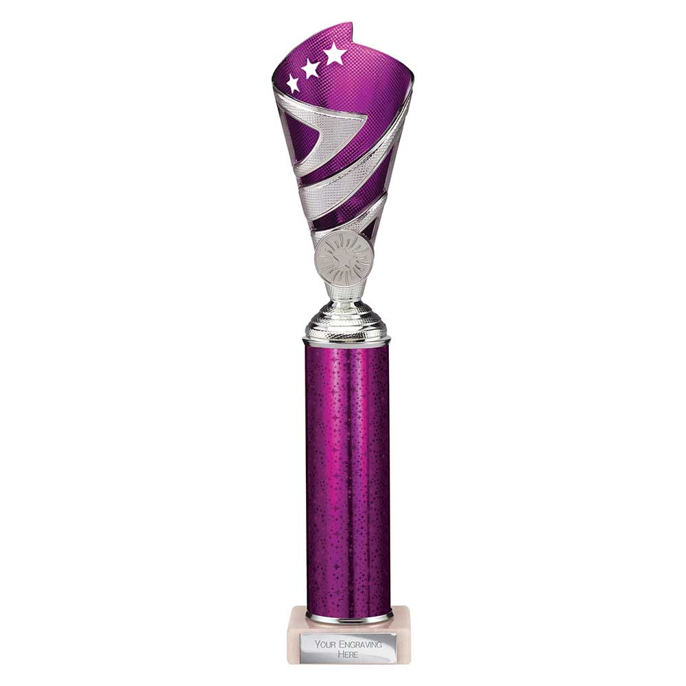 Hurricane Multi Award Tube Trophy Silver and Purple 6 Hurricane Multi Award Tube Trophy Silver and Purple - Image 6