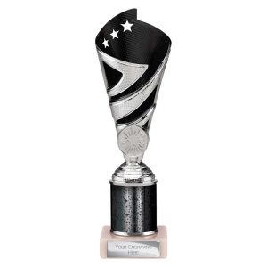 Hurricane Multi Award Tube Trophy Silver and Black