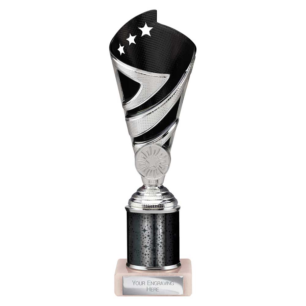 Hurricane Multi Award Tube Trophy Silver and Black 1 Hurricane Multi Award Tube Trophy Silver and Black