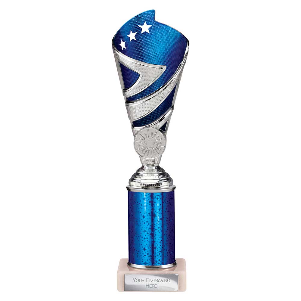 Hurricane Multi Award Tube Trophy Silver and Blue 3 Hurricane Multi Award Tube Trophy Silver and Blue - Image 3