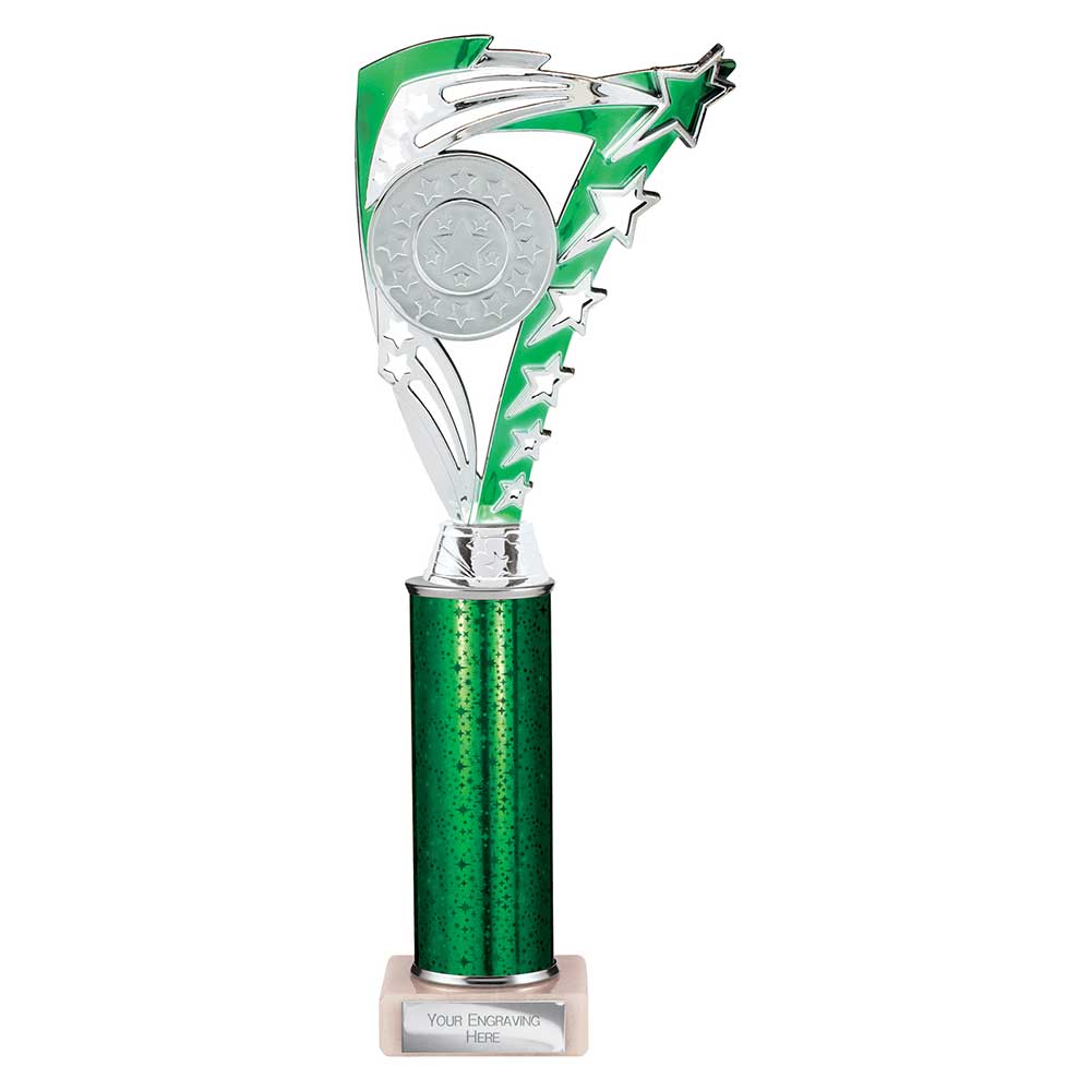 Frenzy Multi Award Tube Trophy Silver and Green 4 Frenzy Multi Award Tube Trophy Silver and Green - Image 4