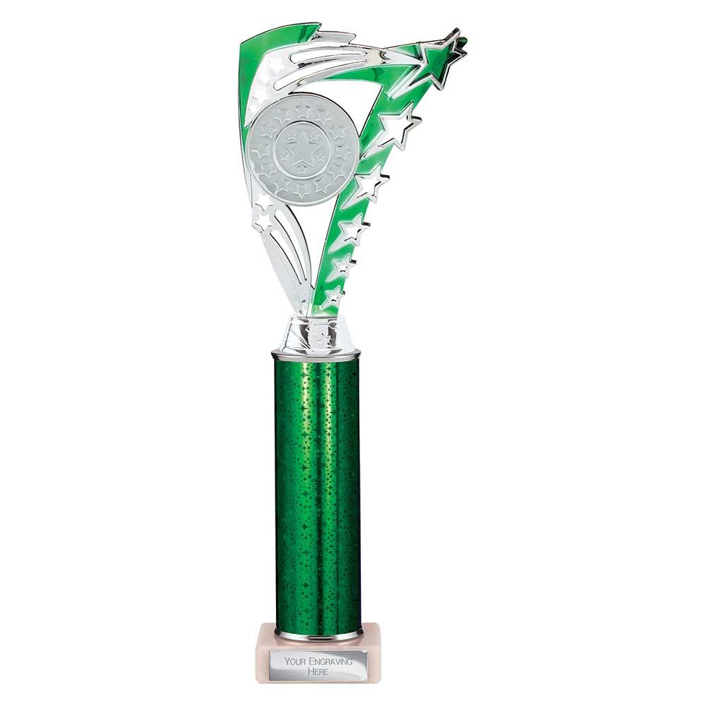 Frenzy Multi Award Tube Trophy Silver and Green 5 Frenzy Multi Award Tube Trophy Silver and Green - Image 5