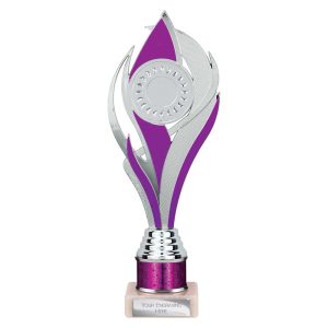 Volcano Multi Award Tube Trophy Silver and Pink