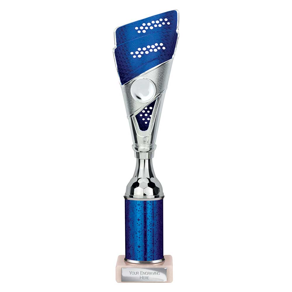 Predator Multi Award Tube Trophy Silver and Blue 4 Predator Multi Award Tube Trophy Silver and Blue - Image 4