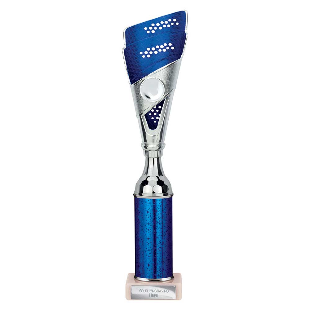 Predator Multi Award Tube Trophy Silver and Blue 5 Predator Multi Award Tube Trophy Silver and Blue - Image 5