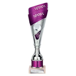 Predator Multi Award Tube Trophy Purple and Silver