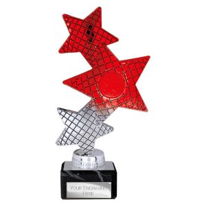 Trinity Star Multi Award Plastic Trophy Red and Silver