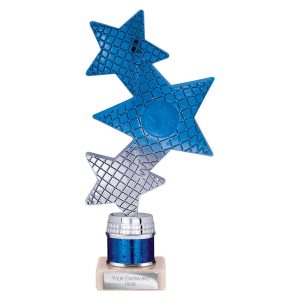 Trinity Star Multi Award Tube Trophy Blue and Silver