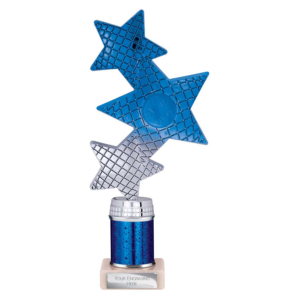 Trinity Star Multi Award Tube Trophy Blue and Silver 3 Trinity Star Multi Award Tube Trophy Blue and Silver - Image 3