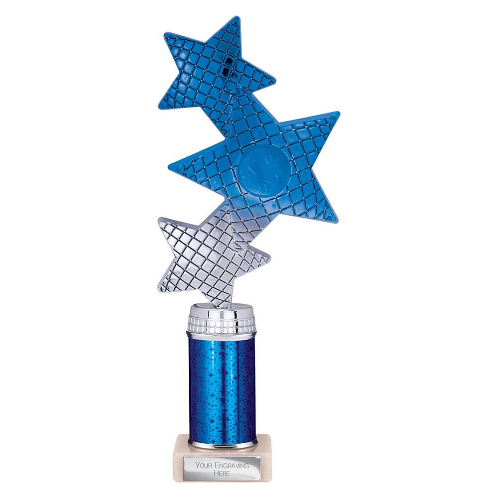 Trinity Star Multi Award Tube Trophy Blue and Silver 4 Trinity Star Multi Award Tube Trophy Blue and Silver - Image 4