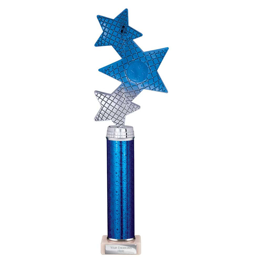 Trinity Star Multi Award Tube Trophy Blue and Silver 8 Trinity Star Multi Award Tube Trophy Blue and Silver - Image 8
