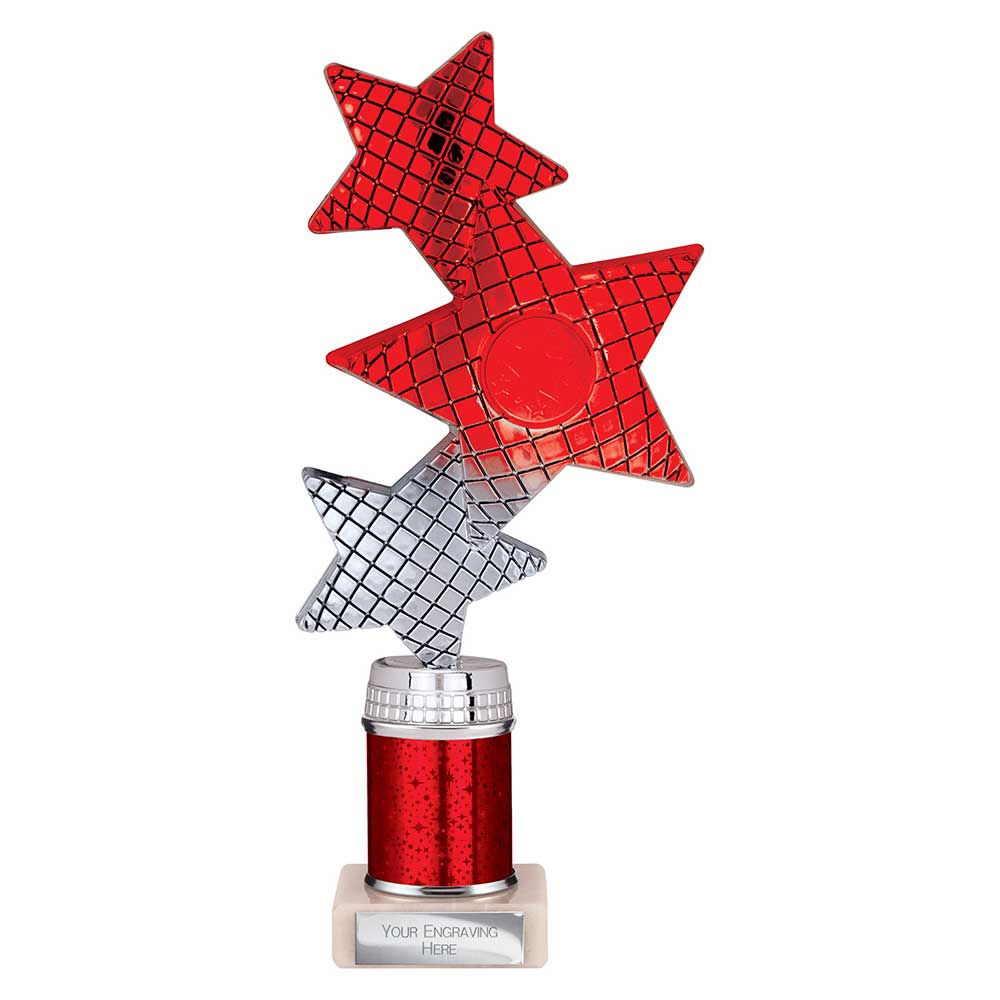 Trinity Star Multi Award Tube Trophy Red and Silver 3 Trinity Star Multi Award Tube Trophy Red and Silver - Image 3