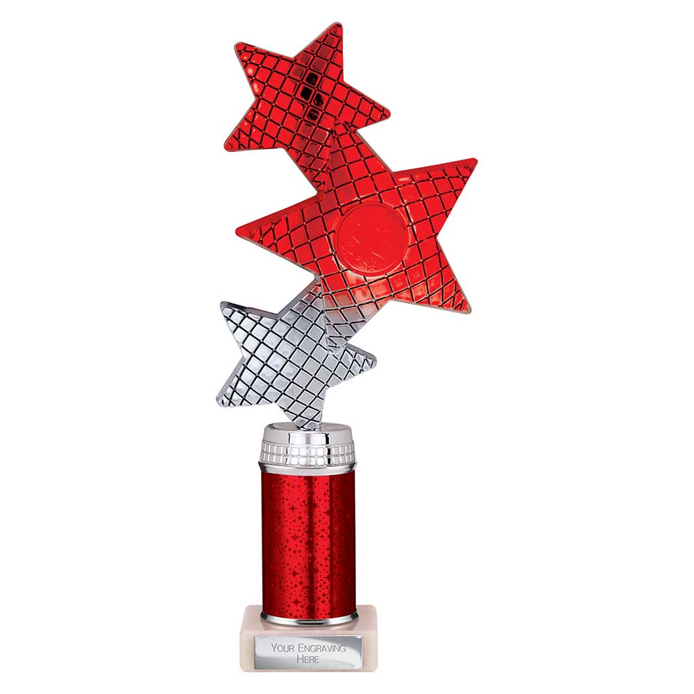 Trinity Star Multi Award Tube Trophy Red and Silver 4 Trinity Star Multi Award Tube Trophy Red and Silver - Image 4