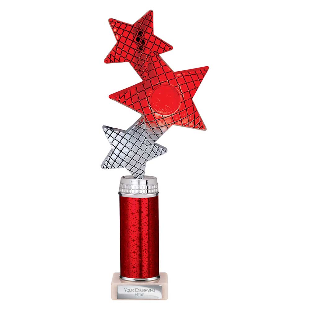 Trinity Star Multi Award Tube Trophy Red and Silver 5 Trinity Star Multi Award Tube Trophy Red and Silver - Image 5