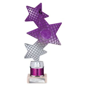 Trinity Star Multi Award Tube Trophy Purple and Silver