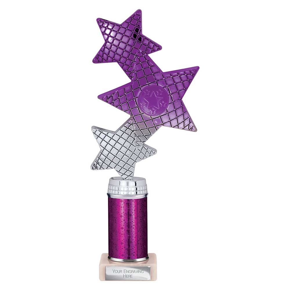 Trinity Star Multi Award Tube Trophy Purple and Silver 4 Trinity Star Multi Award Tube Trophy Purple and Silver - Image 4