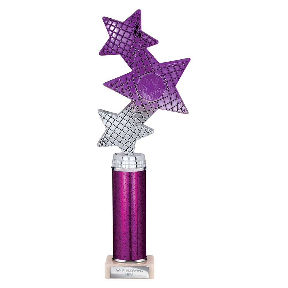 Trinity Star Multi Award Tube Trophy Purple and Silver 6 Trinity Star Multi Award Tube Trophy Purple and Silver - Image 6