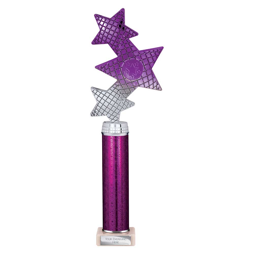 Trinity Star Multi Award Tube Trophy Purple and Silver 8 Trinity Star Multi Award Tube Trophy Purple and Silver - Image 8