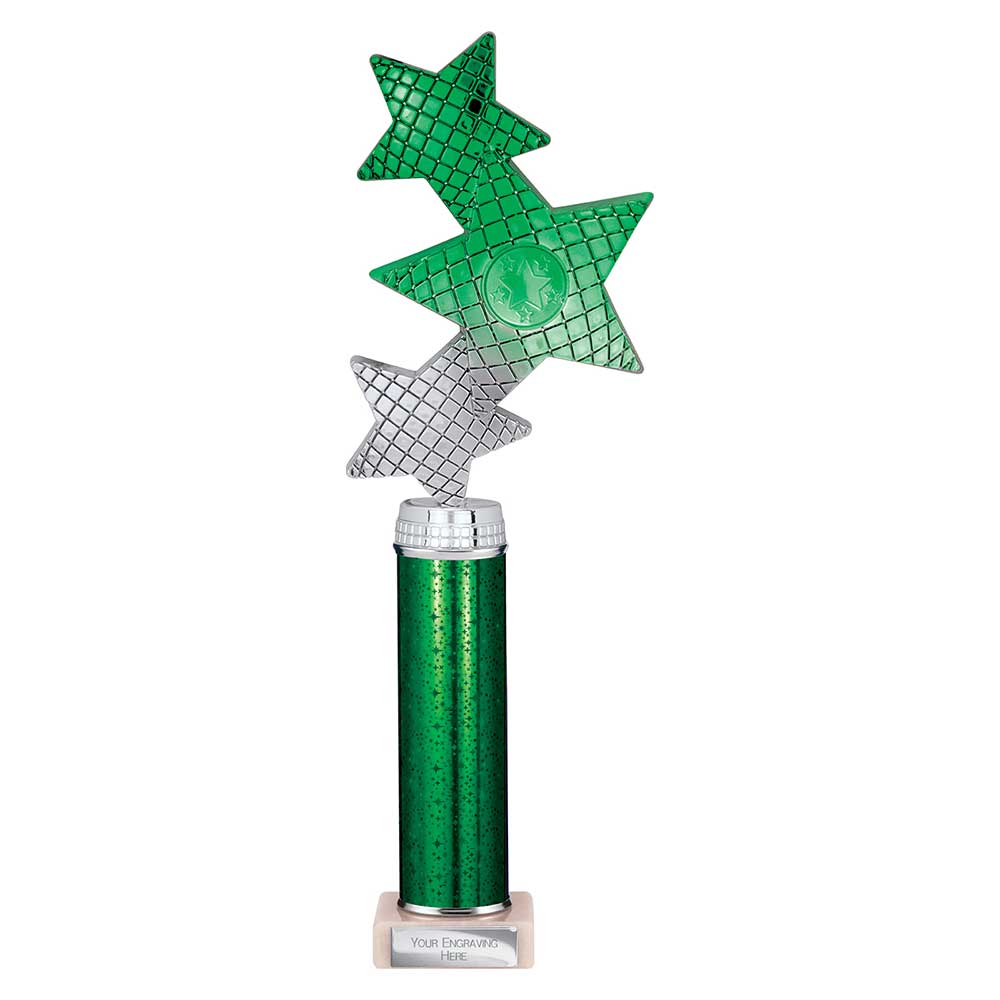 Trinity Star Multi Award Tube Trophy Green and Silver 7 Trinity Star Multi Award Tube Trophy Green and Silver - Image 7
