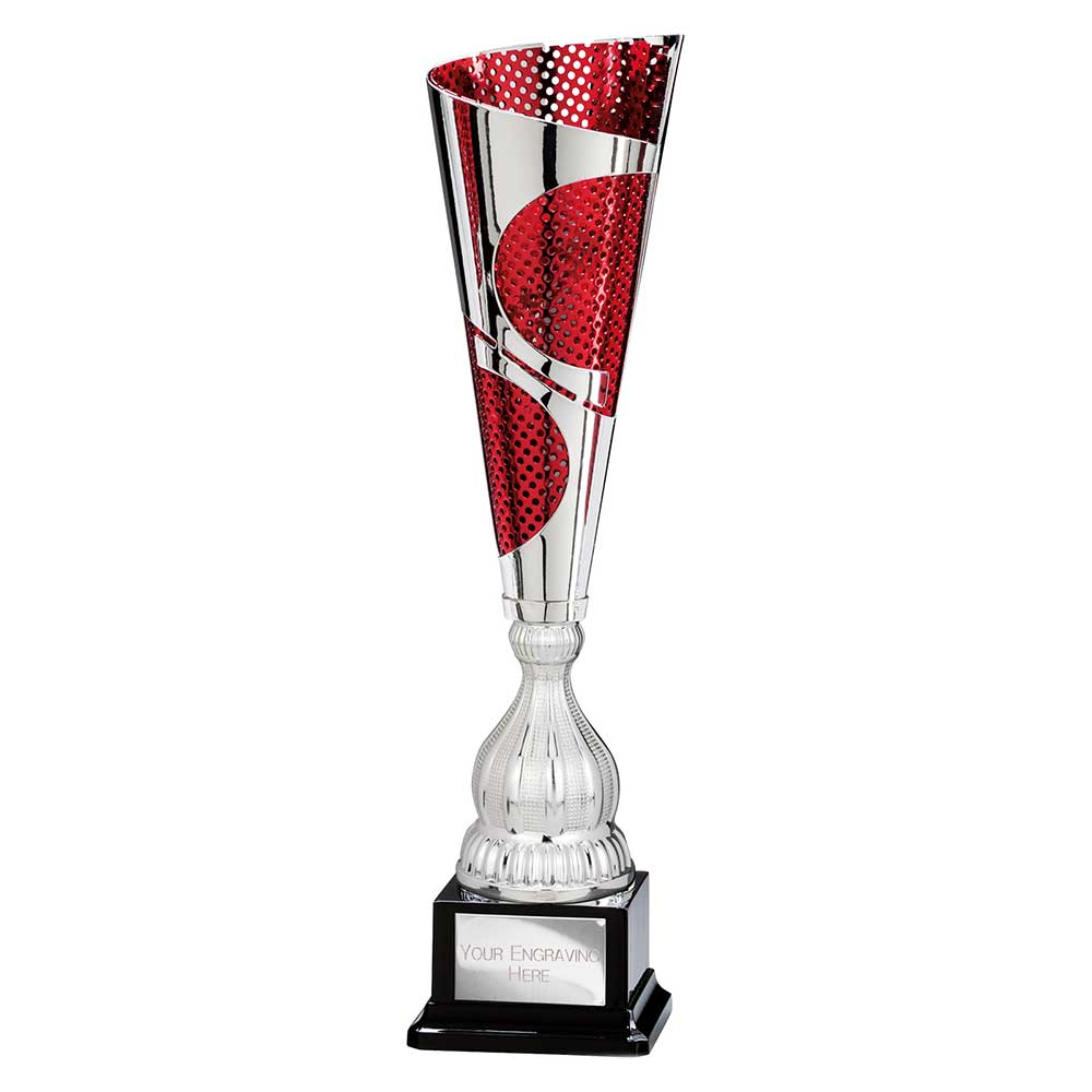 Quest Laser Cut Trophy Cup Silver and Red 3 Quest Laser Cut Trophy Cup Silver and Red - Image 3