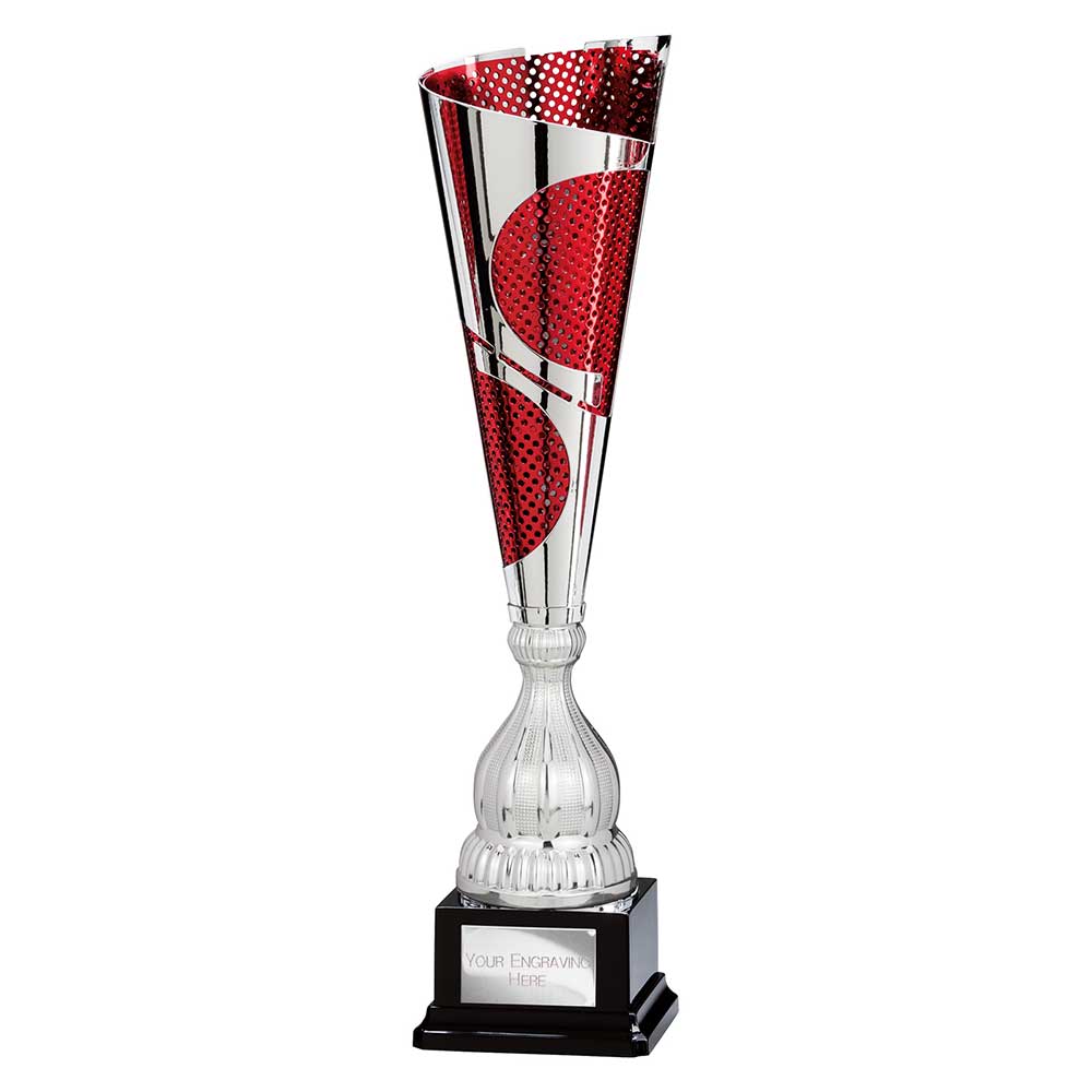 Quest Laser Cut Trophy Cup Silver and Red 4 Quest Laser Cut Trophy Cup Silver and Red - Image 4