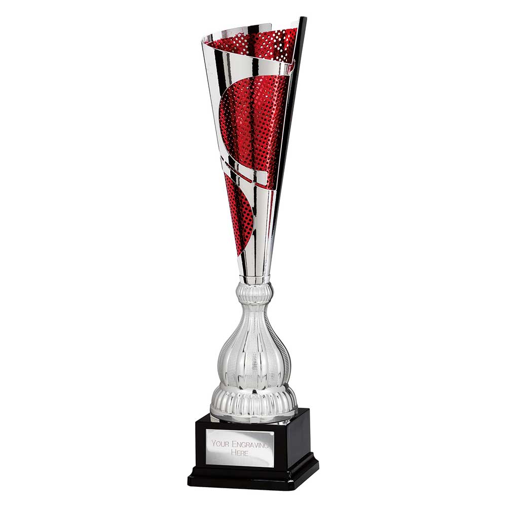 Quest Laser Cut Trophy Cup Silver and Red 6 Quest Laser Cut Trophy Cup Silver and Red - Image 6