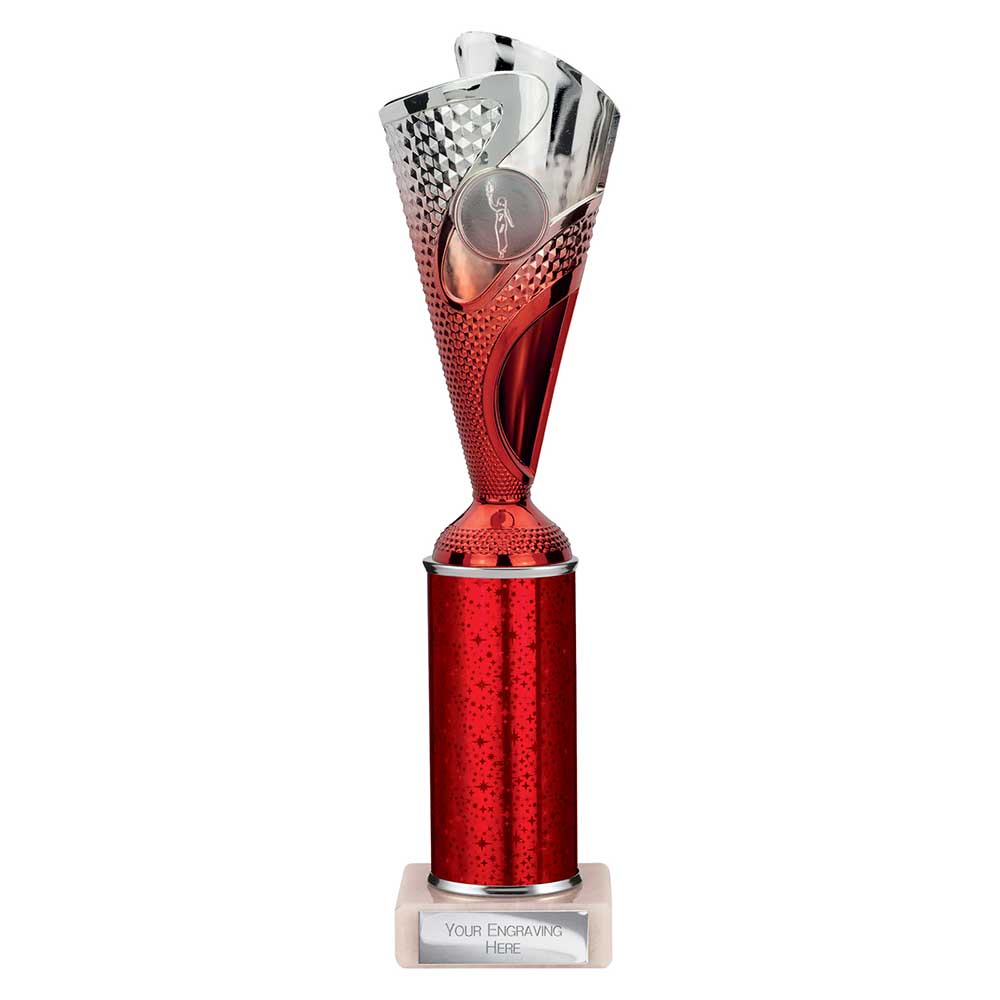 Rodeo Multi Award Tube Trophy Red and Silver 5 Rodeo Multi Award Tube Trophy Red and Silver - Image 5