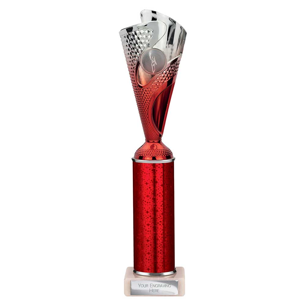 Rodeo Multi Award Tube Trophy Red and Silver 6 Rodeo Multi Award Tube Trophy Red and Silver - Image 6