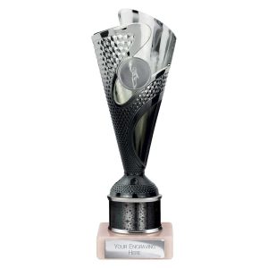Rodeo Multi-Award Tube Trophy Black and Silver
