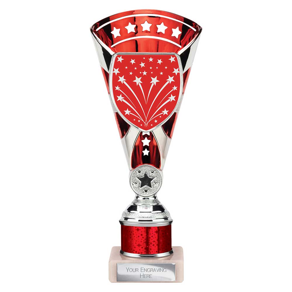 Cobra Star Trophy Cup Multi Award Tube Trophy Red and Silver 2 Cobra Star Trophy Cup Multi Award Tube Trophy Red and Silver - Image 2