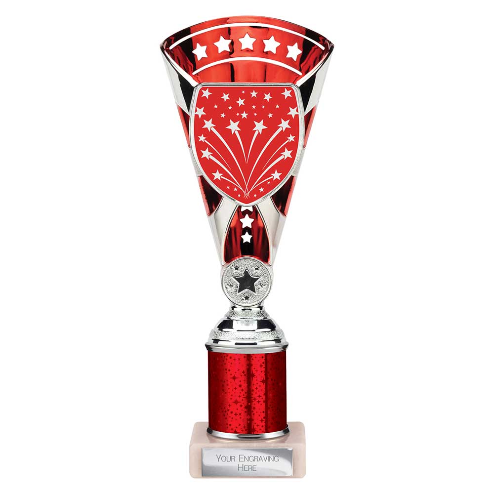 Cobra Star Trophy Cup Multi Award Tube Trophy Red and Silver 3 Cobra Star Trophy Cup Multi Award Tube Trophy Red and Silver - Image 3