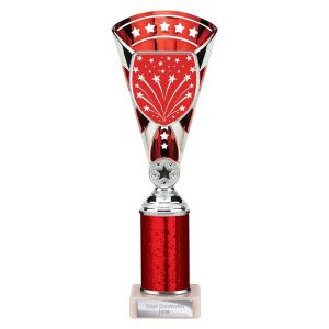 Cobra Star Trophy Cup Multi Award Tube Trophy Red and Silver
