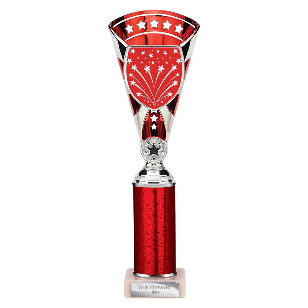 Cobra Star Trophy Cup Multi Award Tube Trophy Red and Silver 5 Cobra Star Trophy Cup Multi Award Tube Trophy Red and Silver - Image 5