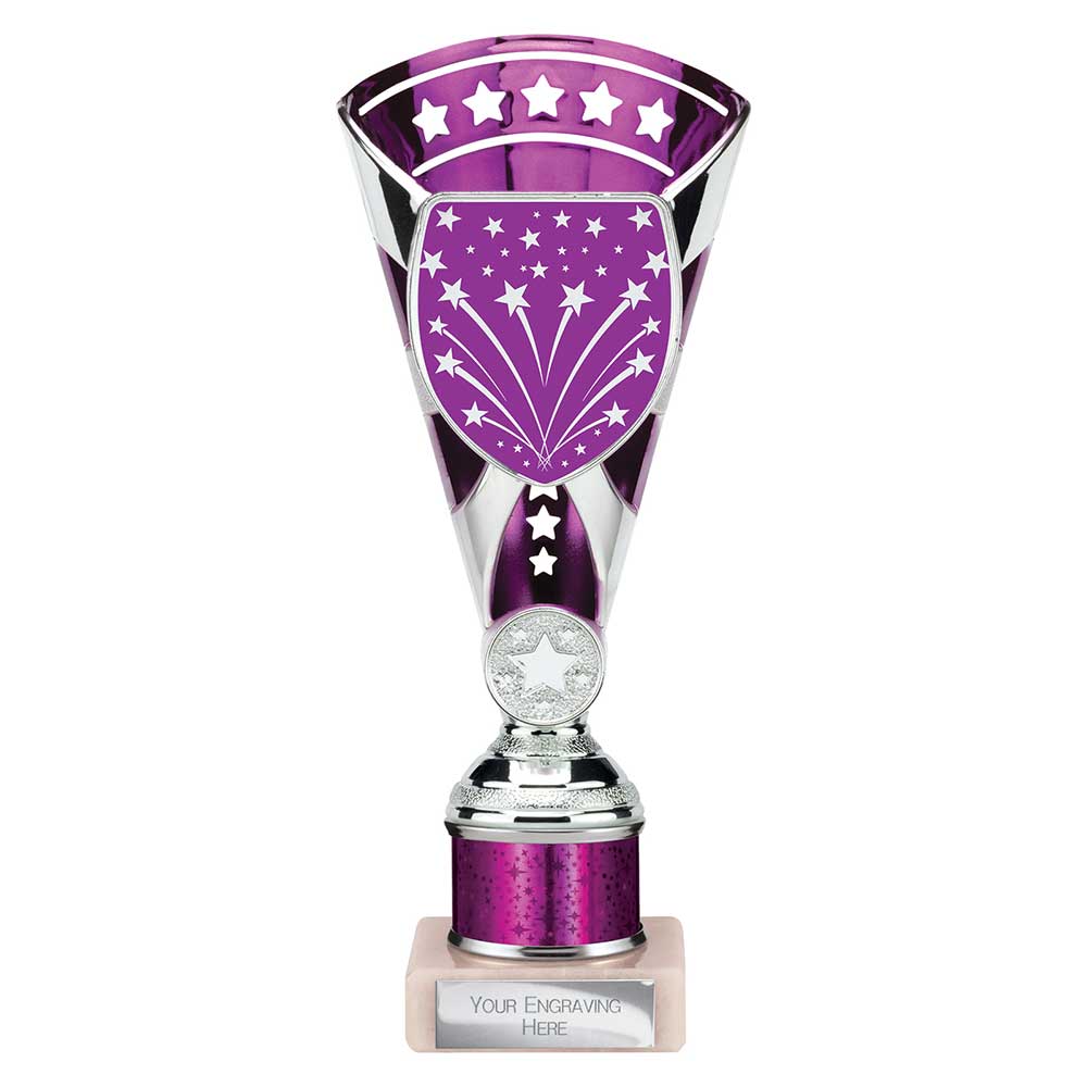 Cobra Star Trophy Cup Multi Award Tube Trophy Purple and Silver 3 Cobra Star Trophy Cup Multi Award Tube Trophy Purple and Silver - Image 3