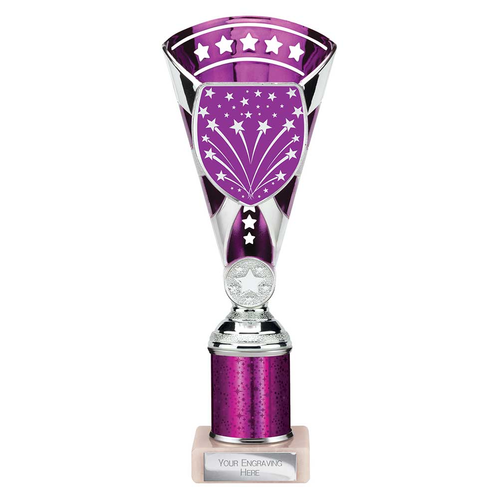 Cobra Star Trophy Cup Multi Award Tube Trophy Purple and Silver 4 Cobra Star Trophy Cup Multi Award Tube Trophy Purple and Silver - Image 4