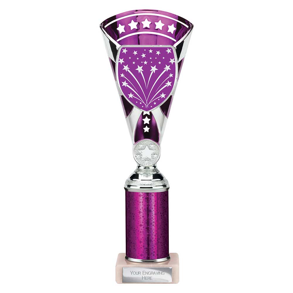 Cobra Star Trophy Cup Multi Award Tube Trophy Purple and Silver 5 Cobra Star Trophy Cup Multi Award Tube Trophy Purple and Silver - Image 5