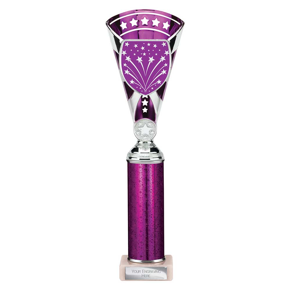 Cobra Star Trophy Cup Multi Award Tube Trophy Purple and Silver 7 Cobra Star Trophy Cup Multi Award Tube Trophy Purple and Silver - Image 7