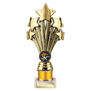 5 Star Multi Award Tube Trophy Gold
