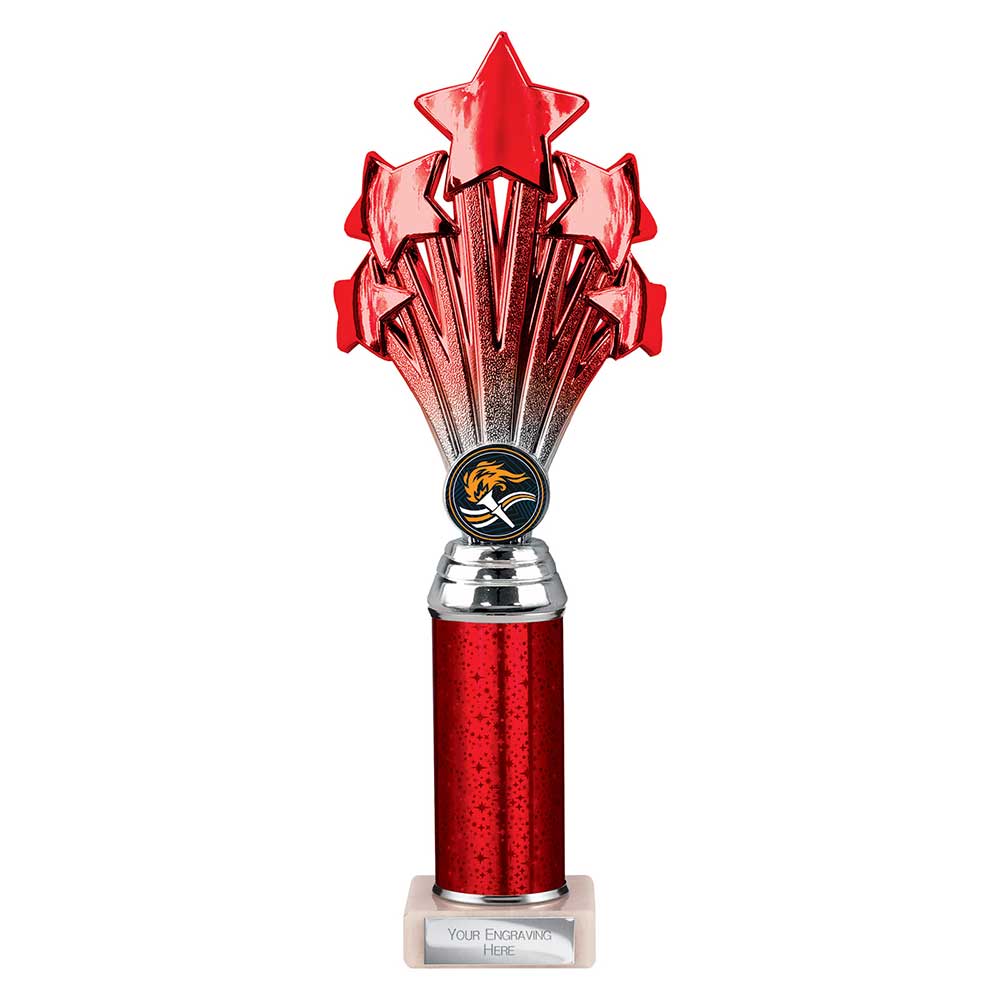 5 Star Multi Award Tube Trophy Red and Silver 5 5 Star Multi Award Tube Trophy Red and Silver - Image 5