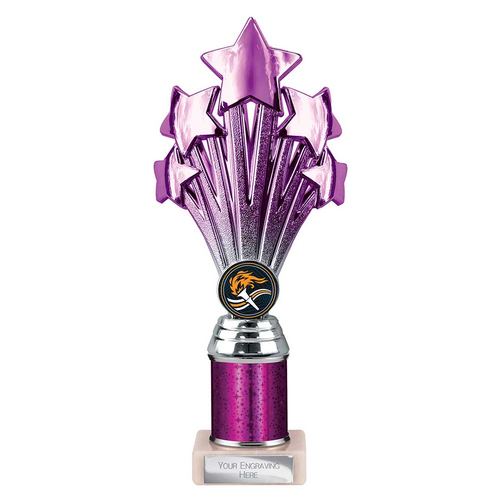 5 Star Multi Award Tube Trophy Purple and Silver 3 5 Star Multi Award Tube Trophy Purple and Silver - Image 3