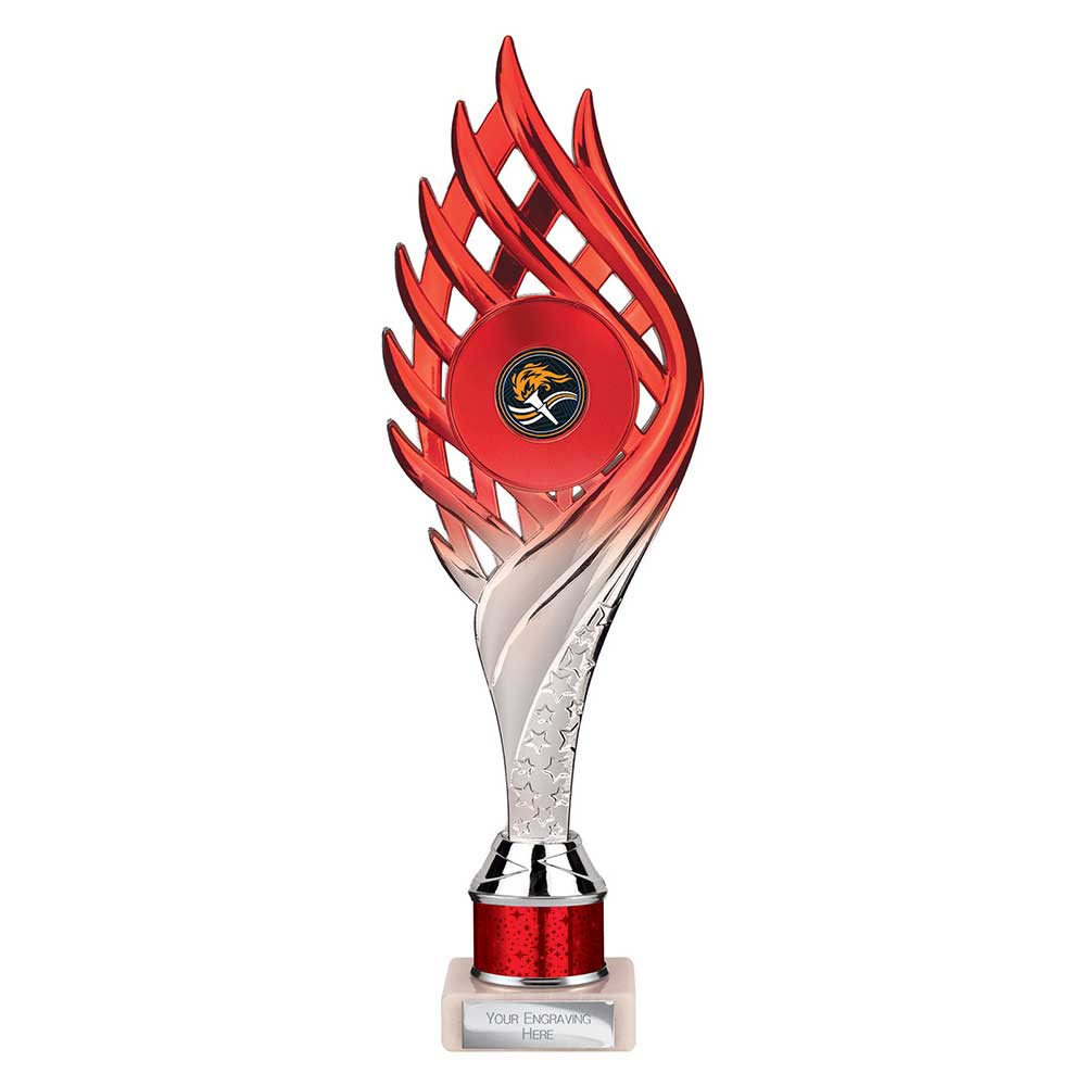Wildfire Multi Award Tube Trophy Red and Silver 1 Wildfire Multi Award Tube Trophy Red and Silver