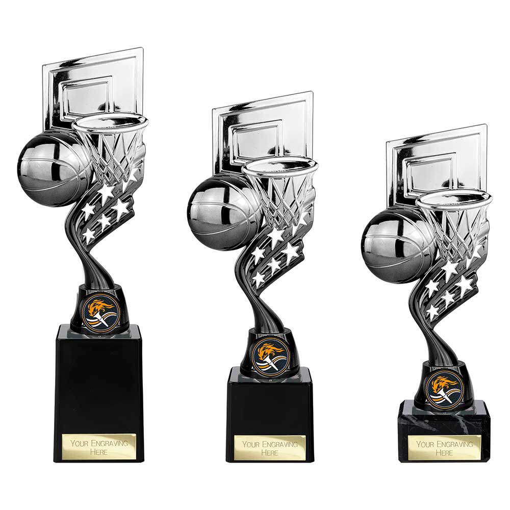 Innov8 Basketball Trophy Silver and Black 2 Innov8 Basketball Trophy Silver and Black - Image 2